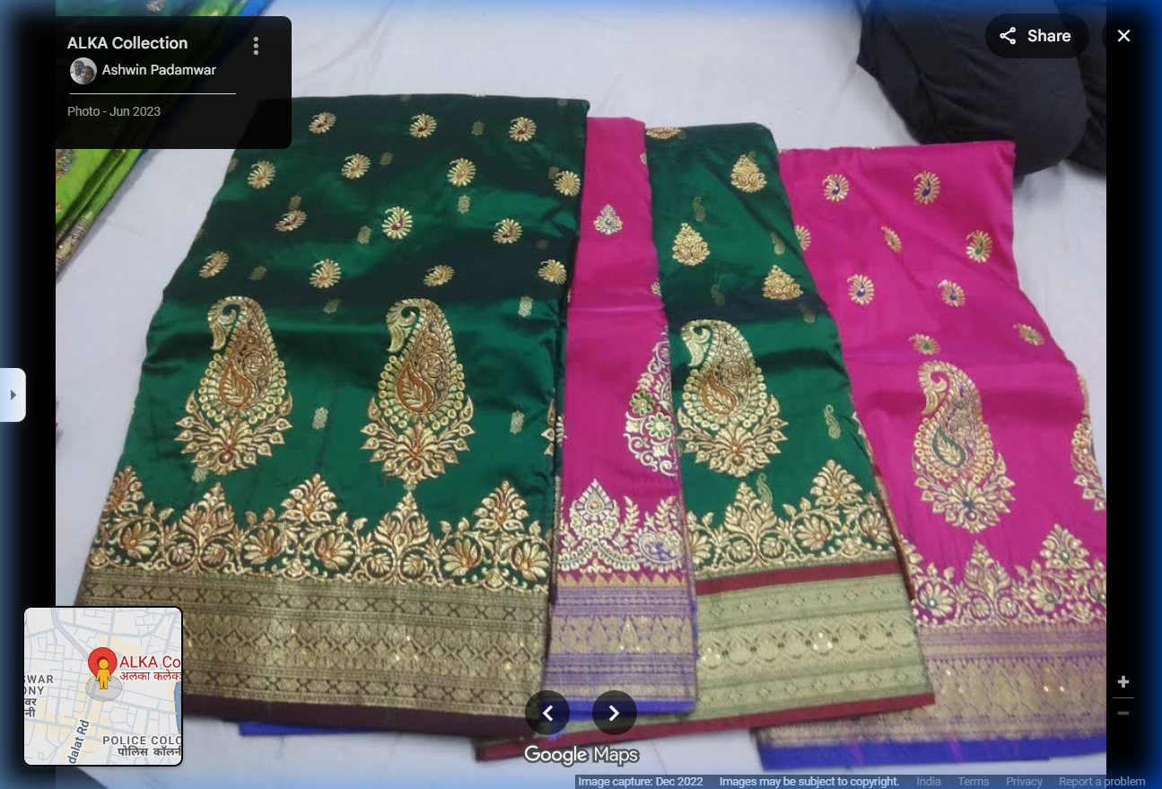 Close up of ALKA Collection Fabrics and Sarees